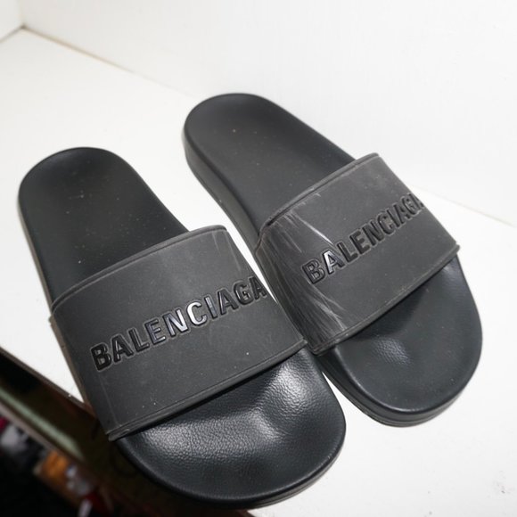 BALENCIAGA Logo Slide Sandal - Picture 1 of 6